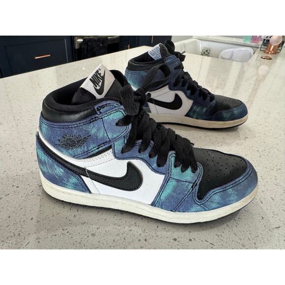 Nike Air Jordan 1 Retro High OG Tie Blue Dye CU0449-100 Kids Size 3Y - Picture 3 of 7